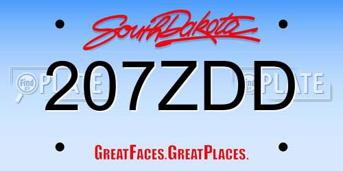 207ZDD South Dakota License Plate