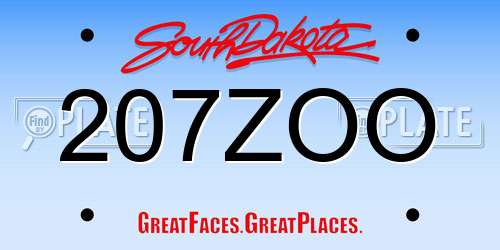 207ZOO South Dakota License Plate