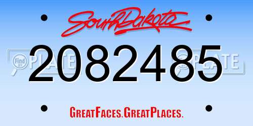 2082485 South Dakota License Plate