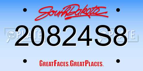 20824S8 South Dakota License Plate
