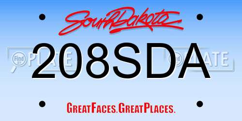 208SDA South Dakota License Plate