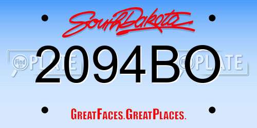 2094BO South Dakota License Plate