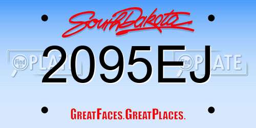 2095EJ South Dakota License Plate
