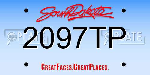 2097TP South Dakota License Plate