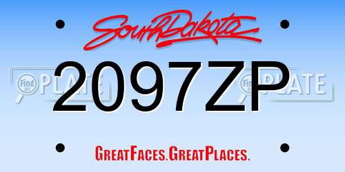 2097ZP South Dakota License Plate