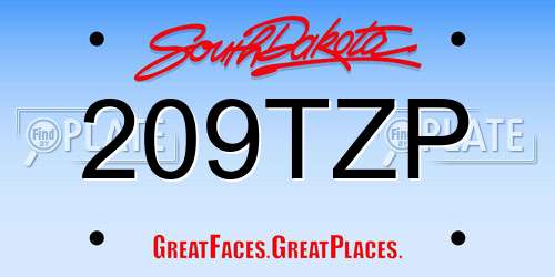 209TZP South Dakota License Plate