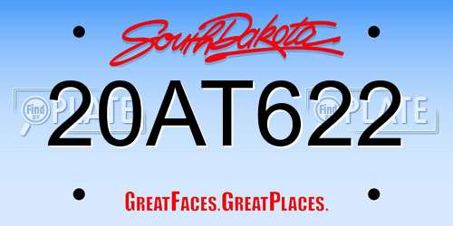 20AT622 South Dakota License Plate