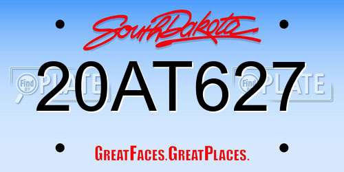 20AT627 South Dakota License Plate