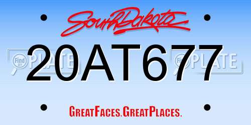 20AT677 South Dakota License Plate