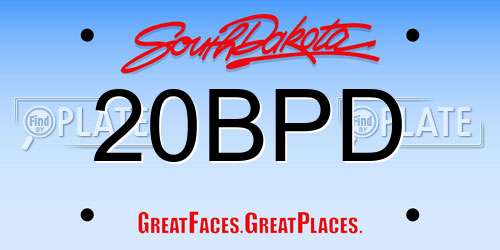 20BPD South Dakota License Plate