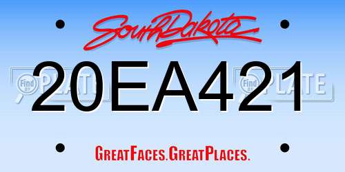 20EA421 South Dakota License Plate