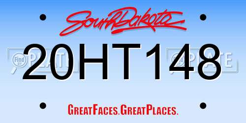 20HT148 South Dakota License Plate