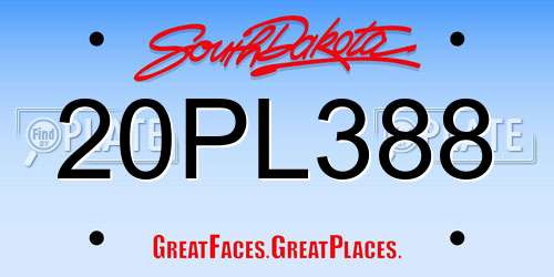 20PL388 South Dakota License Plate