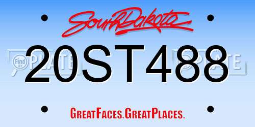 20ST488 South Dakota License Plate
