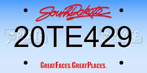 20TE429 South Dakota License Plate
