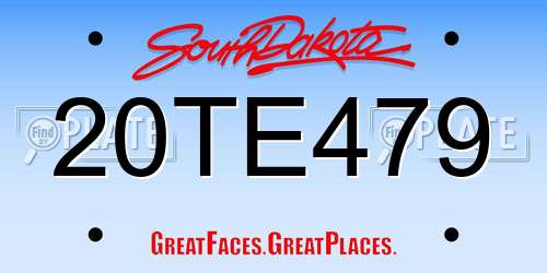 20TE479 South Dakota License Plate