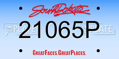 21065P South Dakota License Plate