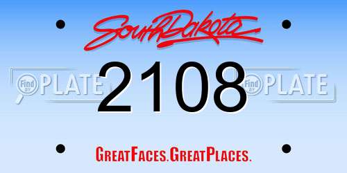 2108 South Dakota License Plate