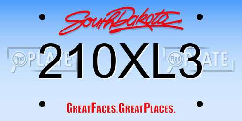 210XL3 South Dakota License Plate