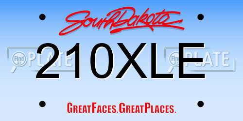 210XLE South Dakota License Plate