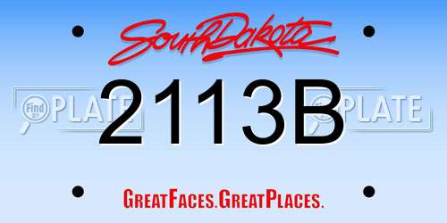 2113B South Dakota License Plate