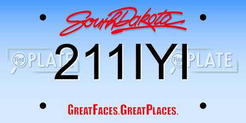 211IYI South Dakota License Plate