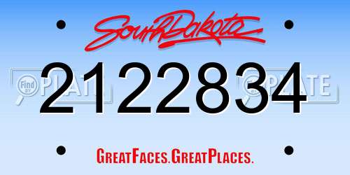 2122834 South Dakota License Plate