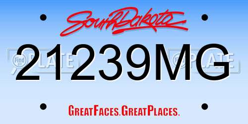 21239MG South Dakota License Plate