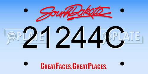 21244C South Dakota License Plate