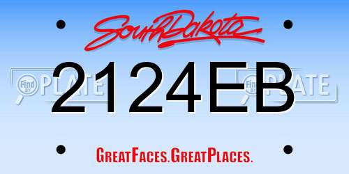 2124EB South Dakota License Plate