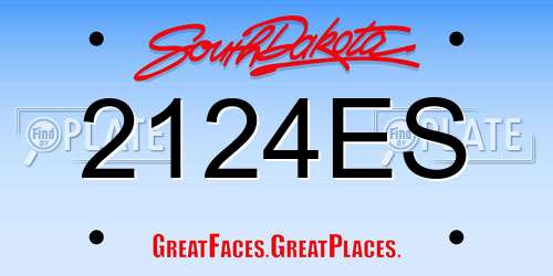 2124ES South Dakota License Plate