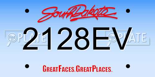 2128EV South Dakota License Plate