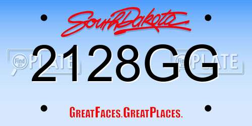 2128GG South Dakota License Plate