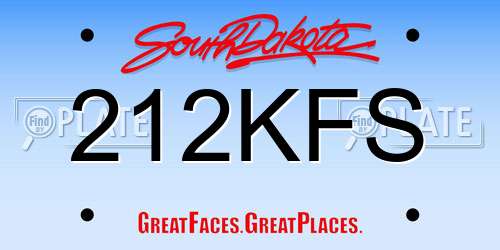 212KFS South Dakota License Plate