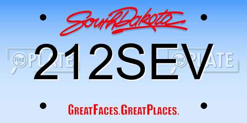 212SEV South Dakota License Plate