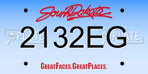 2132EG South Dakota License Plate