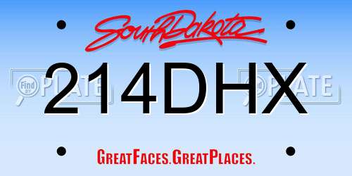 214DHX South Dakota License Plate