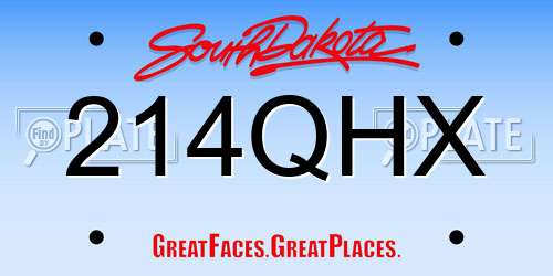 214QHX South Dakota License Plate