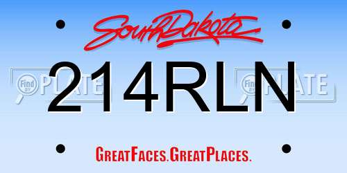 214RLN South Dakota License Plate