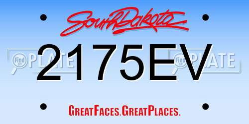 2175EV South Dakota License Plate