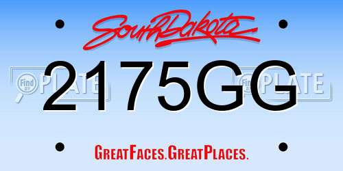 2175GG South Dakota License Plate