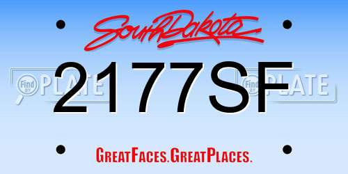2177SF South Dakota License Plate