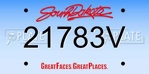 21783V South Dakota License Plate