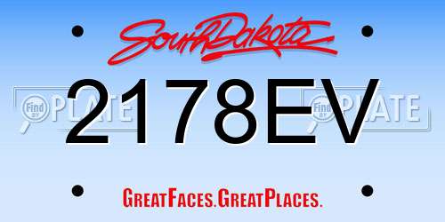 2178EV South Dakota License Plate