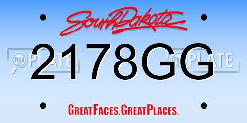 2178GG South Dakota License Plate