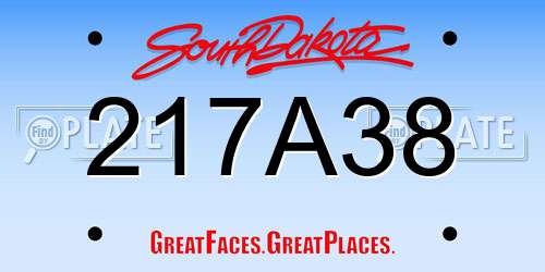 217A38 South Dakota License Plate
