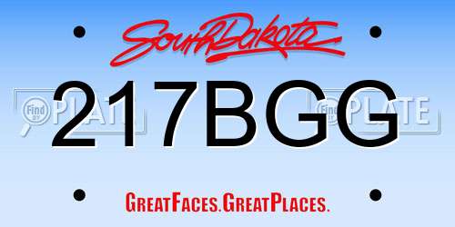 217BGG South Dakota License Plate
