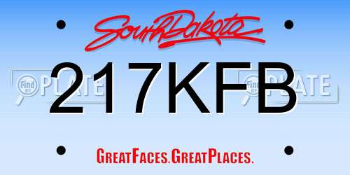 217KFB South Dakota License Plate