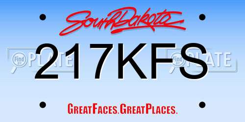 217KFS South Dakota License Plate