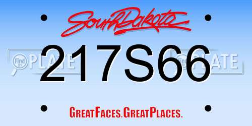 217S66 South Dakota License Plate